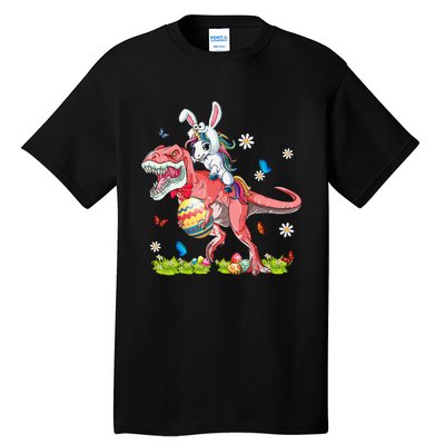 Dinosaur Easter Day Unicorn Riding Trex Funny Unicorn Tall T-Shirt