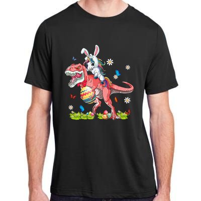 Dinosaur Easter Day Unicorn Riding Trex Funny Unicorn Adult ChromaSoft Performance T-Shirt