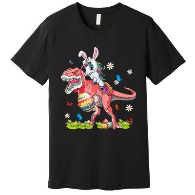 Dinosaur Easter Day Unicorn Riding Trex Funny Unicorn Premium T-Shirt