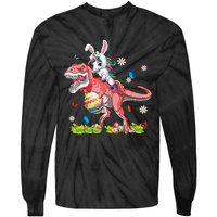 Dinosaur Easter Day Unicorn Riding Trex Funny Unicorn Tie-Dye Long Sleeve Shirt