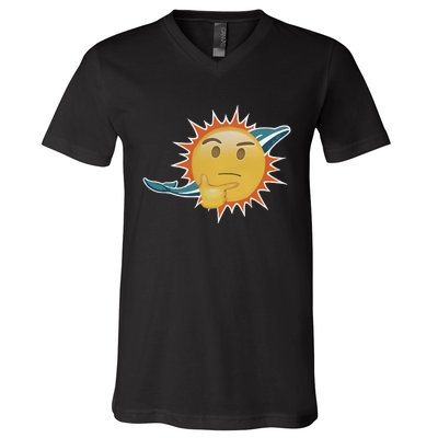 Dolphins Emoji V-Neck T-Shirt