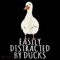 Duck Easily Distracted By Ducks Flexfit Unipanel Trucker Cap