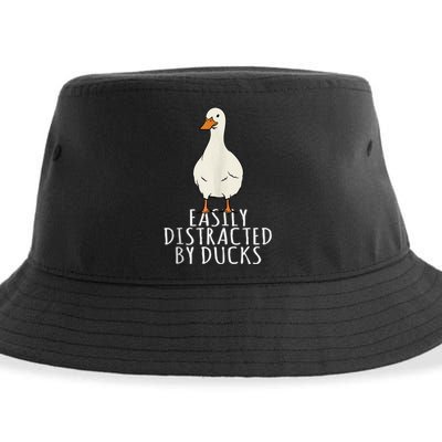 Duck Easily Distracted By Ducks Sustainable Bucket Hat