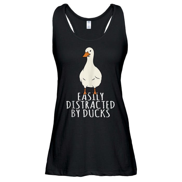 Duck Easily Distracted By Ducks Ladies Essential Flowy Tank