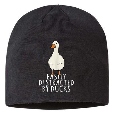Duck Easily Distracted By Ducks Sustainable Beanie