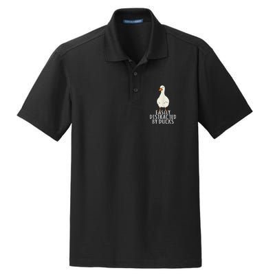 Duck Easily Distracted By Ducks Dry Zone Grid Polo
