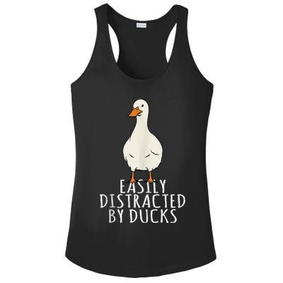 Duck Easily Distracted By Ducks Ladies PosiCharge Competitor Racerback Tank