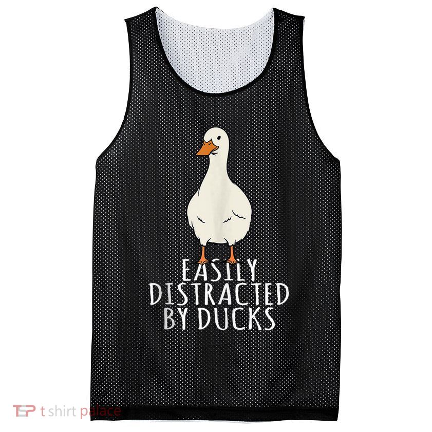 Duck Easily Distracted By Ducks Mesh Reversible Basketball Jersey Tank