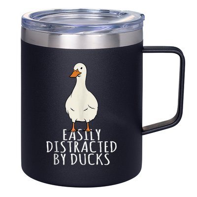 Duck Easily Distracted By Ducks 12oz Stainless Steel Coffee Mug