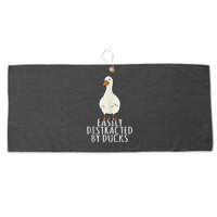 Duck Easily Distracted By Ducks Large Microfiber Waffle Golf Towel
