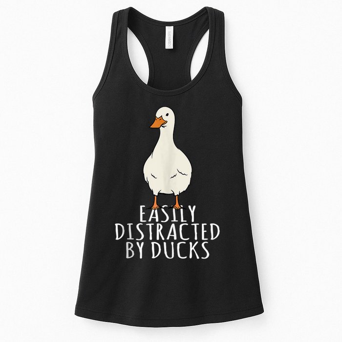 Duck Easily Distracted By Ducks Womens Tank Top