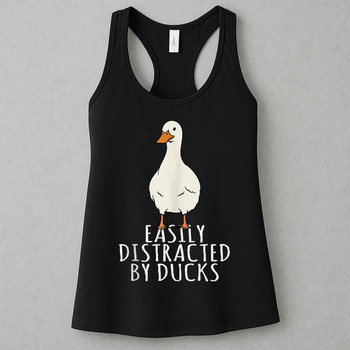 Duck Easily Distracted By Ducks Womens Tank Top