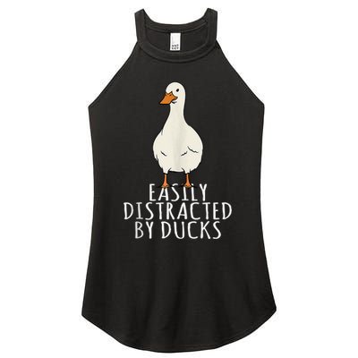 Duck Easily Distracted By Ducks Women's Perfect Tri Rocker Tank
