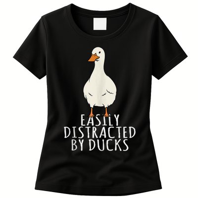 Duck Easily Distracted By Ducks Womens T-Shirt