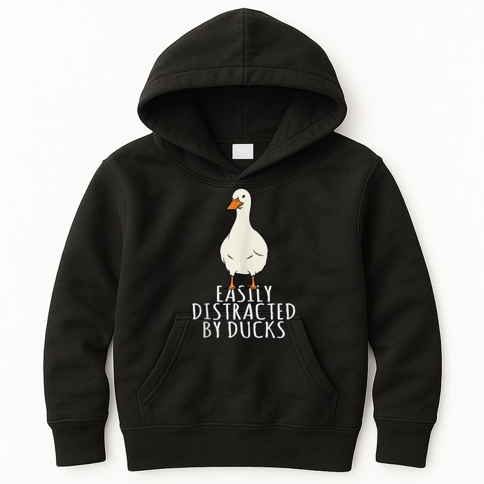 Duck Easily Distracted By Ducks Kids Hoodie