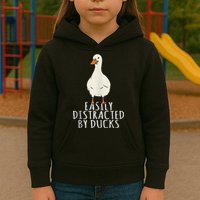 Duck Easily Distracted By Ducks Kids Hoodie