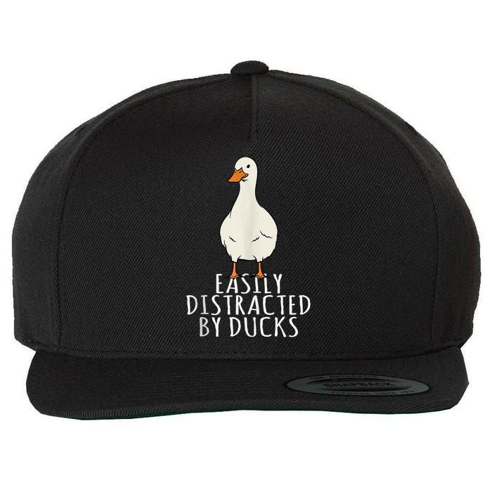 Duck Easily Distracted By Ducks Wool Snapback Cap