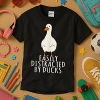 Duck Easily Distracted By Ducks Kids T-Shirt