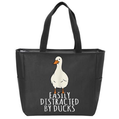 Duck Easily Distracted By Ducks Zip Tote Bag