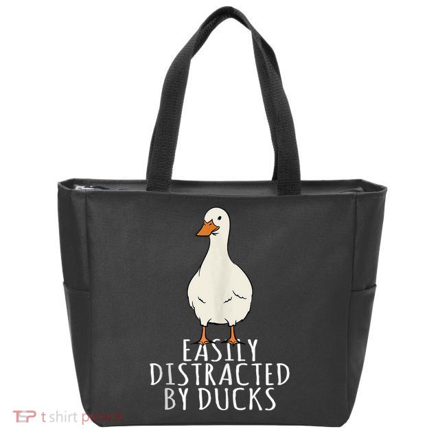 Duck Easily Distracted By Ducks Zip Tote Bag