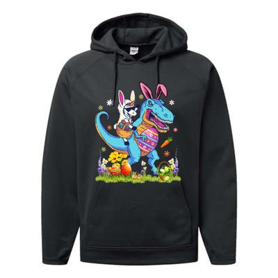 Dinosaur Easter Day Unicorn Riding Trex Bunny Costume Performance Fleece Hoodie