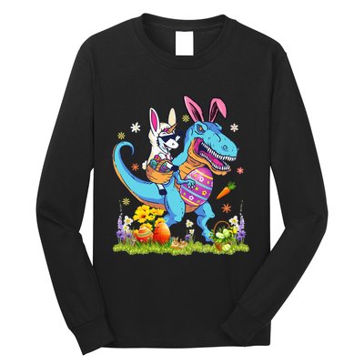 Dinosaur Easter Day Unicorn Riding Trex Bunny Costume Long Sleeve Shirt