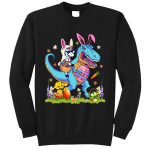 Dinosaur Easter Day Unicorn Riding Trex Bunny Costume Sweatshirt