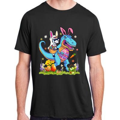 Dinosaur Easter Day Unicorn Riding Trex Bunny Costume Adult ChromaSoft Performance T-Shirt