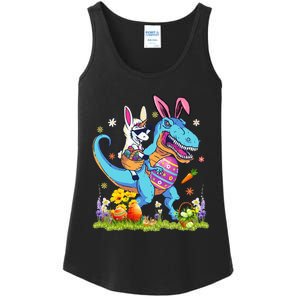 Dinosaur Easter Day Unicorn Riding Trex Bunny Costume Ladies Essential Tank