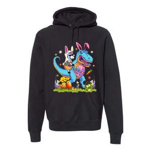 Dinosaur Easter Day Unicorn Riding Trex Bunny Costume Premium Hoodie