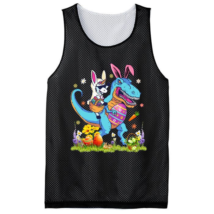 Dinosaur Easter Day Unicorn Riding Trex Bunny Costume Mesh Reversible Basketball Jersey Tank