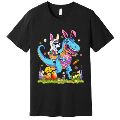 Dinosaur Easter Day Unicorn Riding Trex Bunny Costume Premium T-Shirt