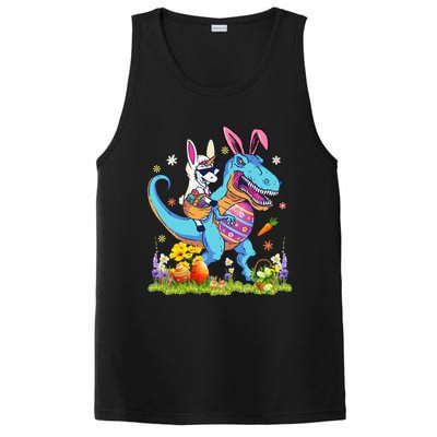 Dinosaur Easter Day Unicorn Riding Trex Bunny Costume PosiCharge Competitor Tank