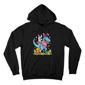 Dinosaur Easter Day Unicorn Riding Trex Bunny Costume Tall Hoodie