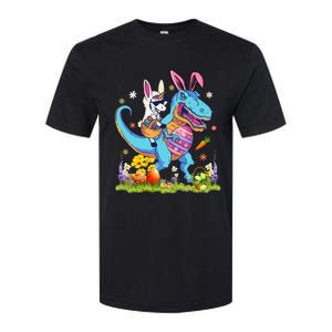 Dinosaur Easter Day Unicorn Riding Trex Bunny Costume Softstyle CVC T-Shirt