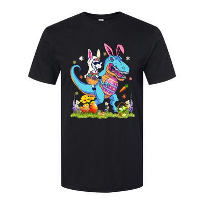 Dinosaur Easter Day Unicorn Riding Trex Bunny Costume Softstyle CVC T-Shirt