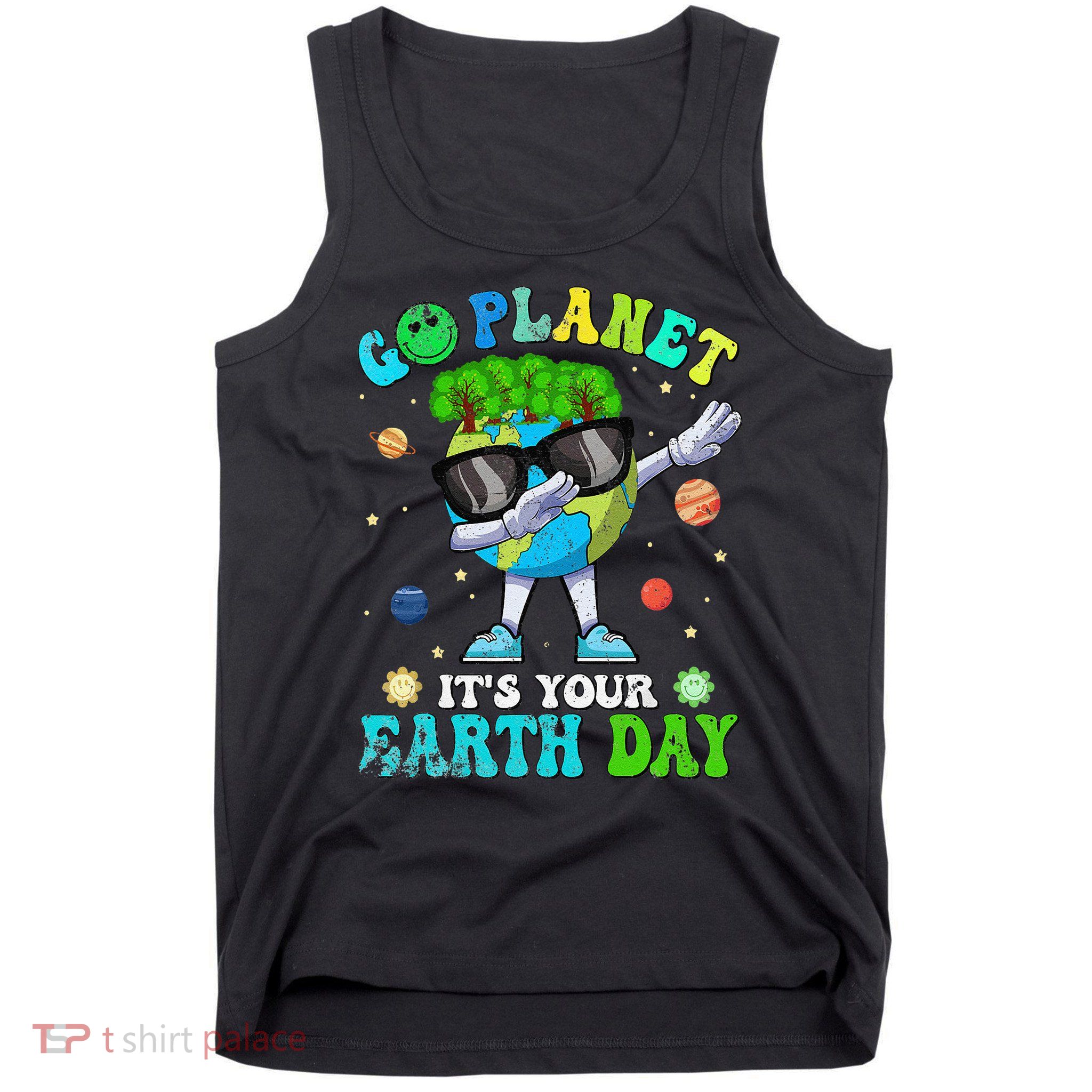 Dab Earth Day 2025 Groovy Go Planet Its Your Earth Day Tank Top
