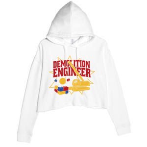 Demolition Engineer Crop Fleece Hoodie