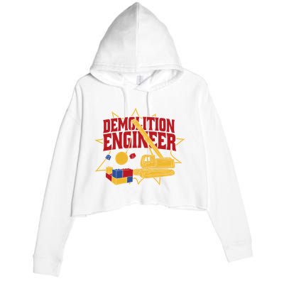 Demolition Engineer Crop Fleece Hoodie