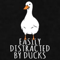 Duck Easily Distracted By Ducks Ladies PosiCharge Tri-Blend Wicking Tank