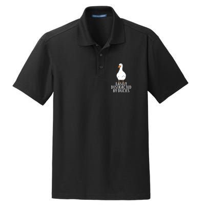 Duck Easily Distracted By Ducks Dry Zone Grid Polo