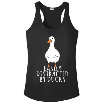Duck Easily Distracted By Ducks Ladies PosiCharge Competitor Racerback Tank