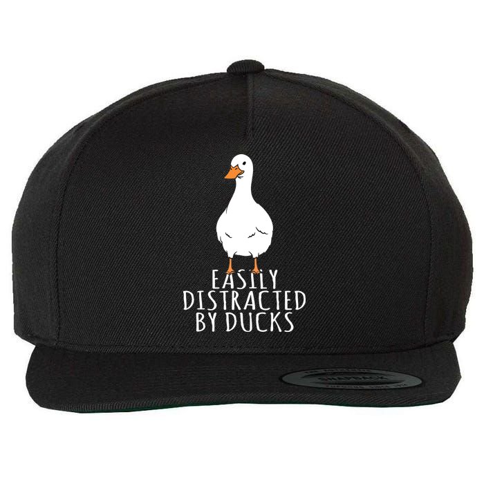 Duck Easily Distracted By Ducks Wool Snapback Cap