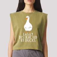 Duck Easily Distracted By Ducks Garment-Dyed Women's Muscle Tee