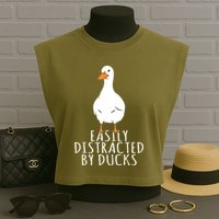 Duck Easily Distracted By Ducks Garment-Dyed Women's Muscle Tee