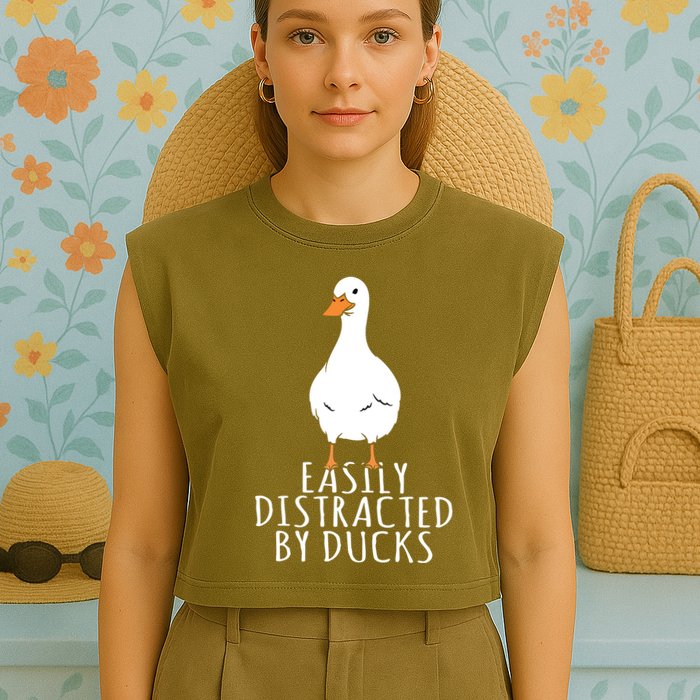 Duck Easily Distracted By Ducks Garment-Dyed Women's Muscle Tee