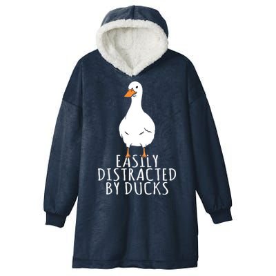 Duck Easily Distracted By Ducks Hooded Wearable Blanket