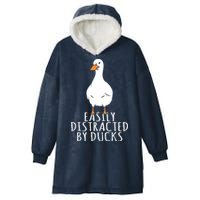 Duck Easily Distracted By Ducks Hooded Wearable Blanket