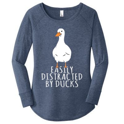 Duck Easily Distracted By Ducks Women's Perfect Tri Tunic Long Sleeve Shirt