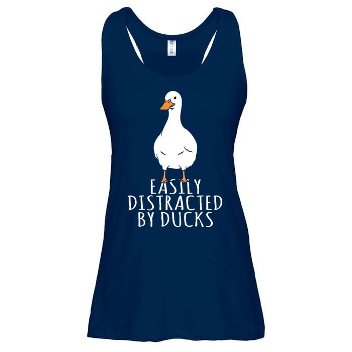 Duck Easily Distracted By Ducks Ladies Essential Flowy Tank